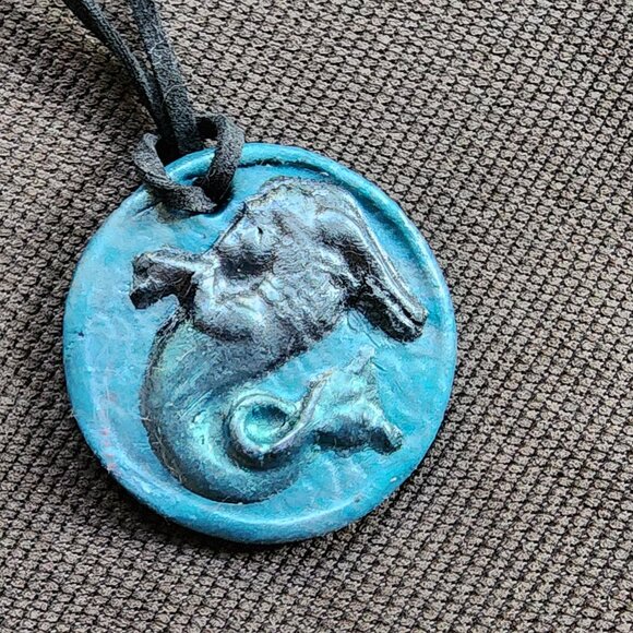 Turquoise Capricorn Pendant Necklace - Picture 5 of 11
